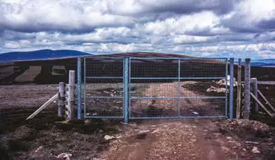 Electric fencing and gate on Millden Estate, Angus.